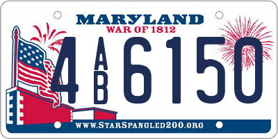MD license plate 4AB6150