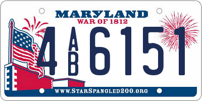 MD license plate 4AB6151