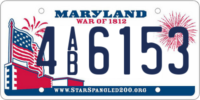 MD license plate 4AB6153