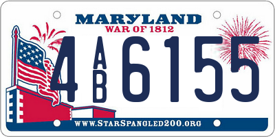 MD license plate 4AB6155