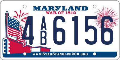 MD license plate 4AB6156