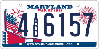MD license plate 4AB6157