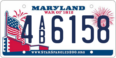 MD license plate 4AB6158