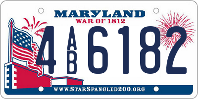 MD license plate 4AB6182
