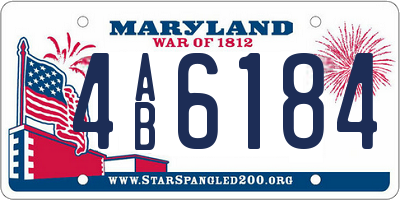 MD license plate 4AB6184