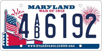 MD license plate 4AB6192