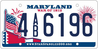 MD license plate 4AB6196