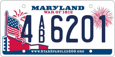 MD license plate 4AB6201