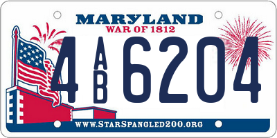 MD license plate 4AB6204