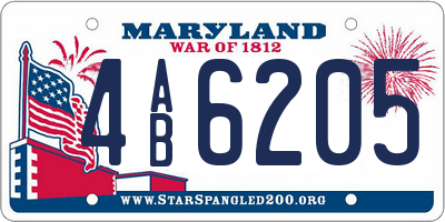 MD license plate 4AB6205