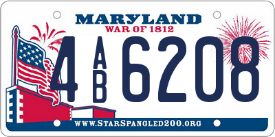 MD license plate 4AB6208