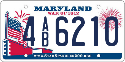 MD license plate 4AB6210