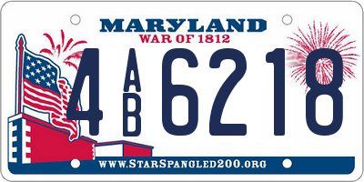 MD license plate 4AB6218