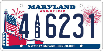 MD license plate 4AB6231