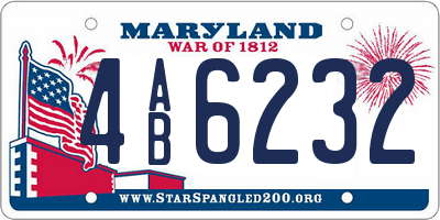 MD license plate 4AB6232