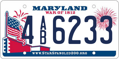 MD license plate 4AB6233