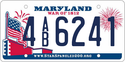 MD license plate 4AB6241