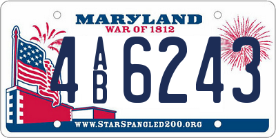 MD license plate 4AB6243