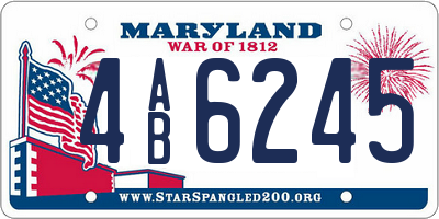 MD license plate 4AB6245