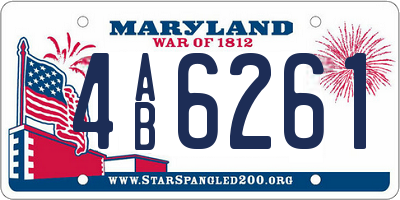 MD license plate 4AB6261