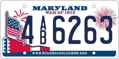 MD license plate 4AB6263
