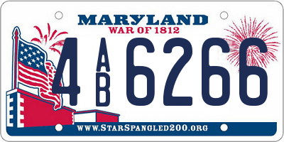 MD license plate 4AB6266
