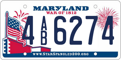 MD license plate 4AB6274