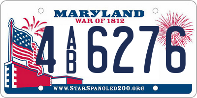 MD license plate 4AB6276