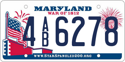 MD license plate 4AB6278