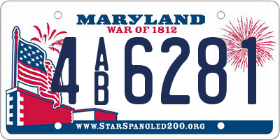MD license plate 4AB6281