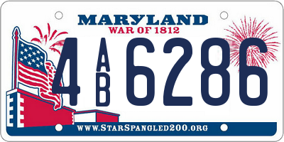 MD license plate 4AB6286