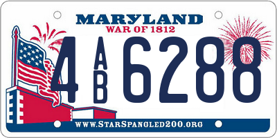 MD license plate 4AB6288