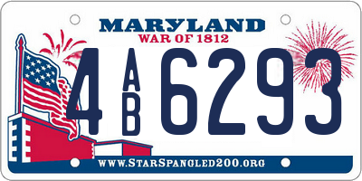 MD license plate 4AB6293