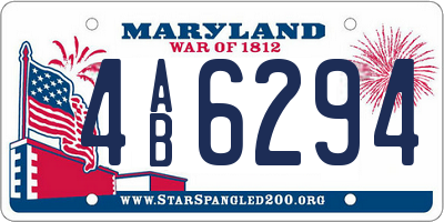 MD license plate 4AB6294