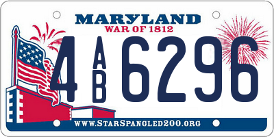 MD license plate 4AB6296