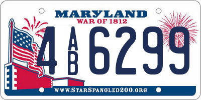 MD license plate 4AB6299