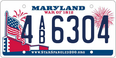 MD license plate 4AB6304