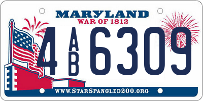 MD license plate 4AB6309