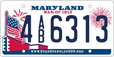 MD license plate 4AB6313