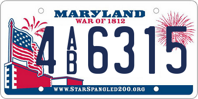 MD license plate 4AB6315