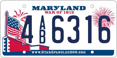 MD license plate 4AB6316
