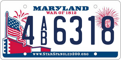 MD license plate 4AB6318
