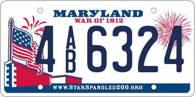 MD license plate 4AB6324