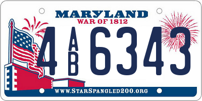 MD license plate 4AB6343