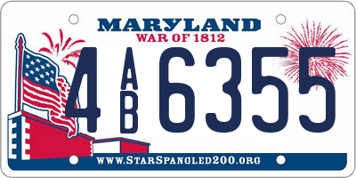 MD license plate 4AB6355