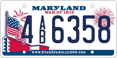 MD license plate 4AB6358