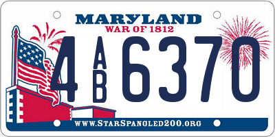 MD license plate 4AB6370
