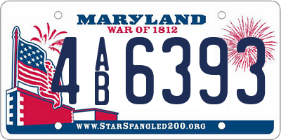 MD license plate 4AB6393