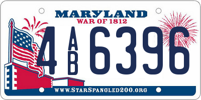 MD license plate 4AB6396