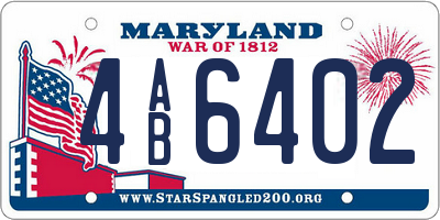 MD license plate 4AB6402